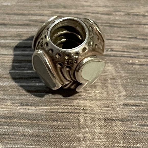 Authentic Retired Pandora Light Blue Enamel Heart Charm - Picture 2 of 2